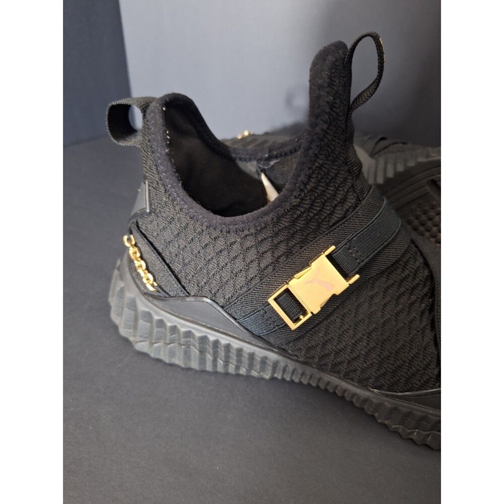 Size 10 - Puma Defy Mid Black Gold W Women's Pullon Athletic Athleisure School - Picture 4 of 14
